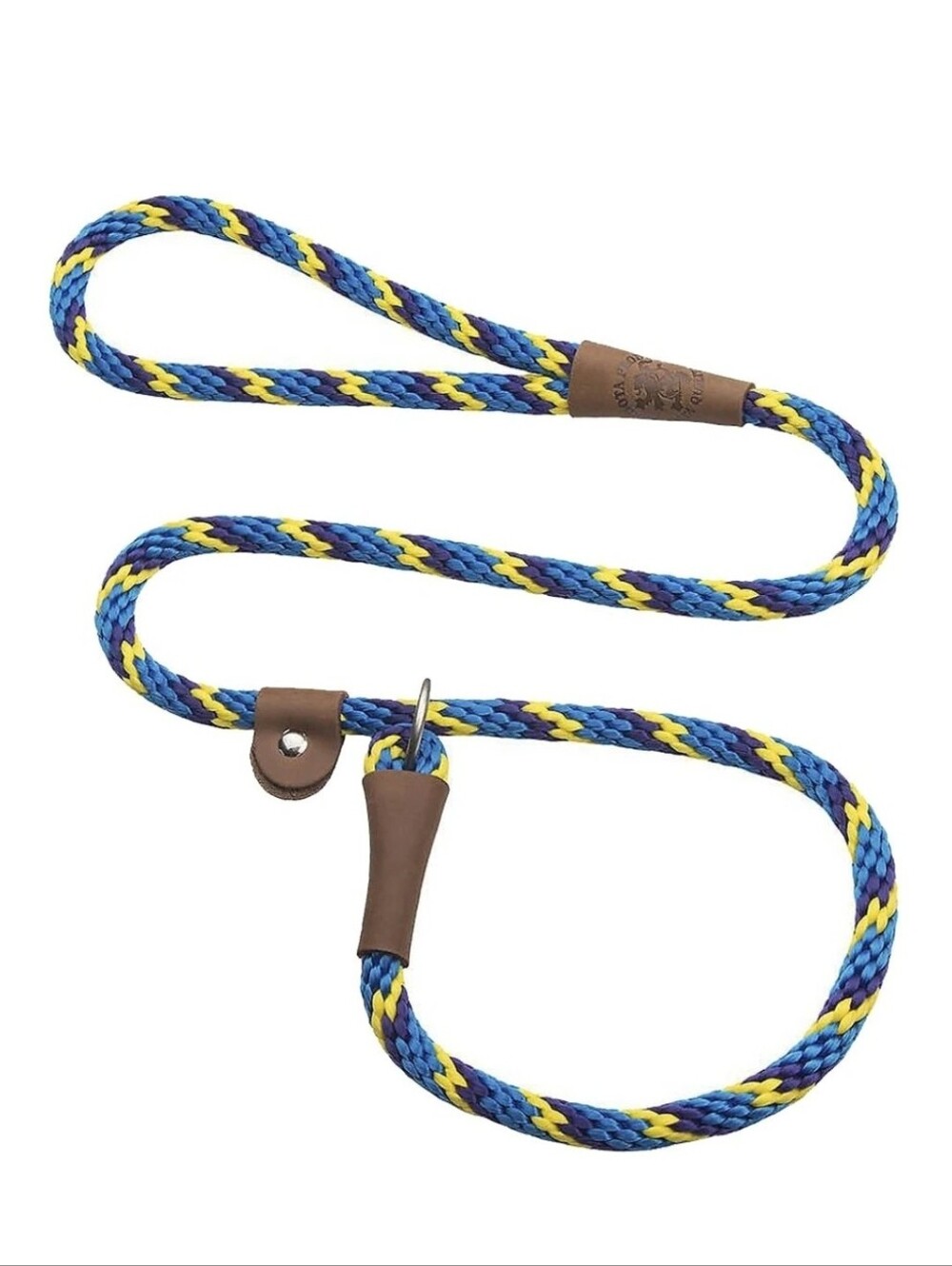 New Mendota Products Large Slip Striped Rope Dog Leash, Sunset
